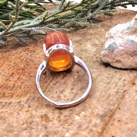 Nature Rainbow Fluorite Hand Carved Blessing Pi Xiu Adjustable Ring - Picture 3 of 10